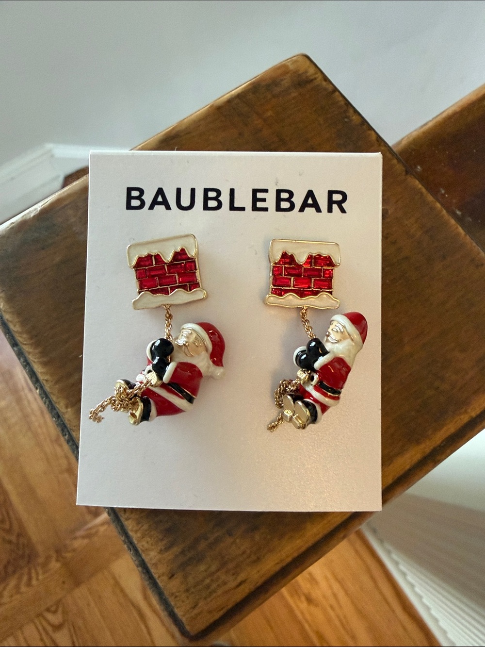 BaubleBar Santa Hurry Down the Chimney Drop Earrings -